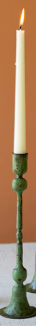 Forged-Iron Green Patina Taper Candle Holders
