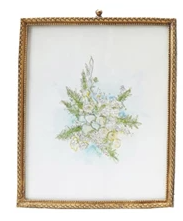 Pewter & Glass Square Photo Frames w/ Art, Brass Finish & Multi Color