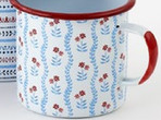 American Holiday Enameled Mug