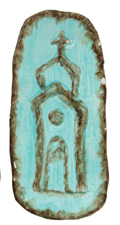 Cast Iron Dish with Church