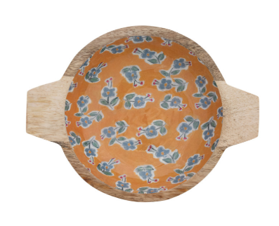 Enameled Mango Wood Bowls