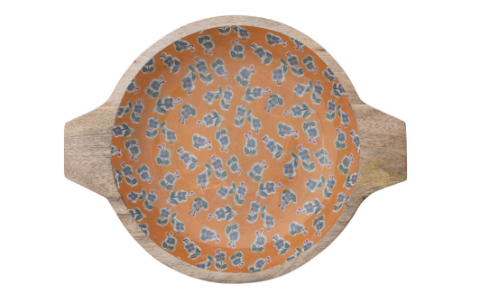 Enameled Mango Wood Bowls