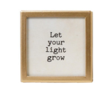 Metal & Glass Framed Magnet with Saying, Gold Finish, 12 Styles