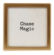 Metal & Glass Framed Magnet with Saying, Gold Finish, 12 Styles