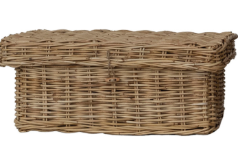 Hand-Woven Rattan Boxes with Lids & Closures, 2 sizes