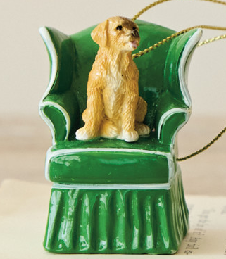 Resin Vintage Reproduction Dog in Chair Ornament, 4 Styles