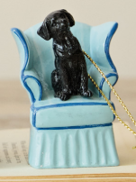 Resin Vintage Reproduction Dog in Chair Ornament, 4 Styles