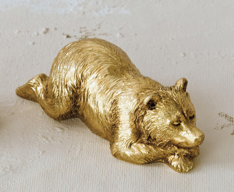 Resin Sleeping Animal, Gold Finish, 3 Styles