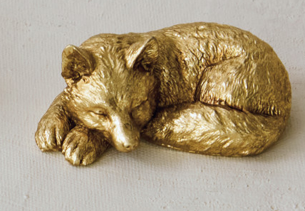 Resin Sleeping Animal, Gold Finish, 3 Styles