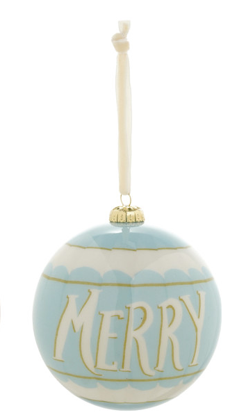 Decoupage Ball Ornament with Holiday Image/Word, 4 Styles