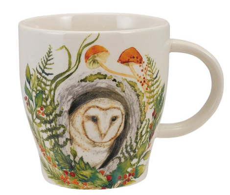 Stoneware Mug with Woodland Animal & Seasonal Botanicals, 4 Styles