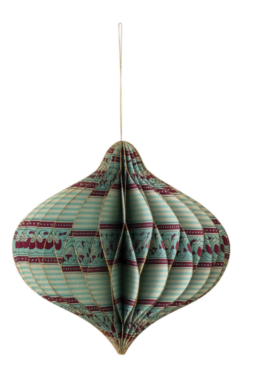 Handmade Recycled Printed Paper Folding Honeycomb Finial Ornament, 2 Styles