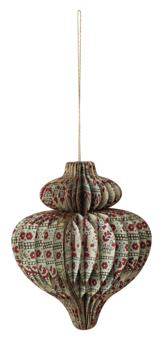 Handmade Recycled Printed Paper Folding Honeycomb Finial Ornament, 2 Styles