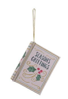 Fiberboard & Canvas Book Ornament, 6 Styles