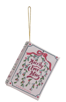 Fiberboard & Canvas Book Ornament, 6 Styles