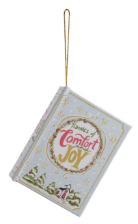 Fiberboard & Canvas Book Ornament, 6 Styles
