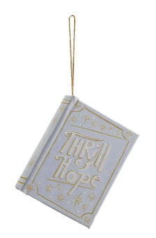 Fiberboard & Canvas Book Ornament, 6 Styles