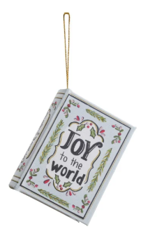 Fiberboard & Canvas Book Ornament, 6 Styles