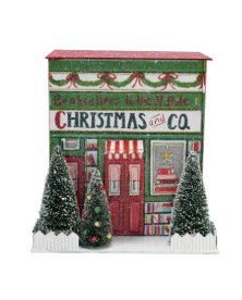 Paper Christmas Village Store with LED Light, 3 Styles (Batteries Included)