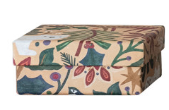 Handmade Printed Recycled Paper Gift Boxes with Patterns, 5 sizes