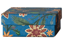 Handmade Printed Recycled Paper Gift Boxes with Patterns, 5 sizes