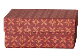 Handmade Printed Recycled Paper Gift Boxes with Patterns, 5 sizes