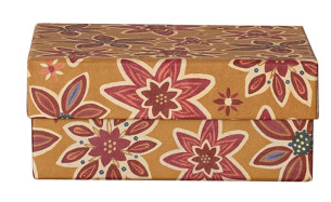 Handmade Printed Recycled Paper Gift Boxes with Patterns, 5 sizes