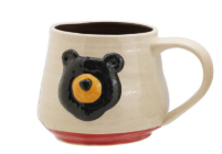 14 oz. Hand-Painted Stoneware Mug with Embossed Icon, 4 Styles