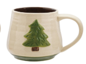 14 oz. Hand-Painted Stoneware Mug with Embossed Icon, 4 Styles