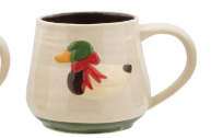 14 oz. Hand-Painted Stoneware Mug with Embossed Icon, 4 Styles