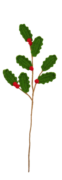 Crocheted Holly Spray, 2 Colors