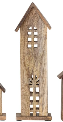 Carved Mango Wood Houses, 4 styles