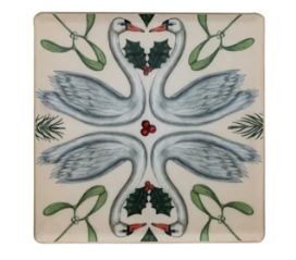 Enameled Metal Trays with botanicals and birds, 3 sizes and patterns