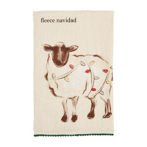 Sheep Christmas tea towel