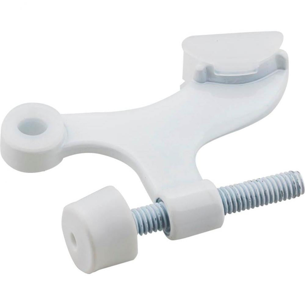 Hinge Pin Door Stop with Self-Adjusting Pad - White