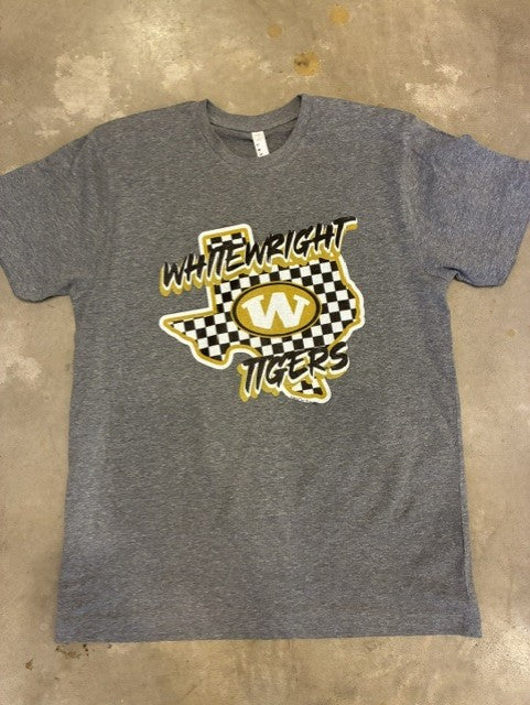 Checkered Hometown - Whitewright Tigers Graphic Tee - Adult Medium