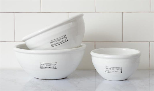 White Cottage Stoneware Bowls