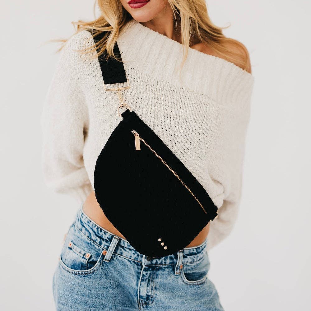 Suede Westlyn Woven Bum Bag: Suede Taupe