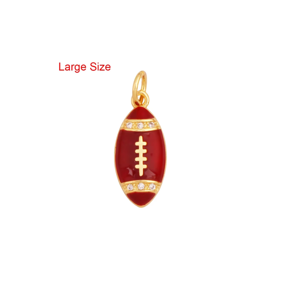 Game Day Football Charms - Gold Plated Enamel: Brown