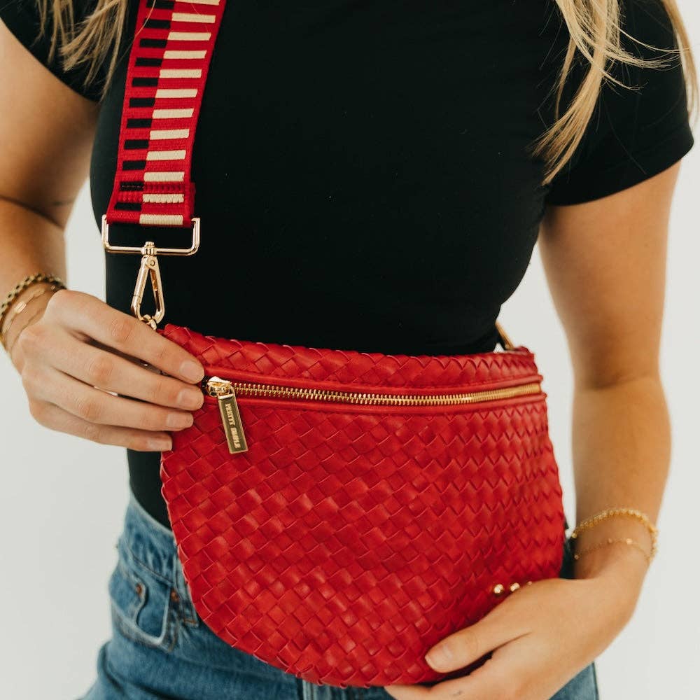 Westlyn Woven Bum Bag - TOP SELLER: Woven Checkered Coffee