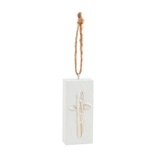 Cross painted ornament