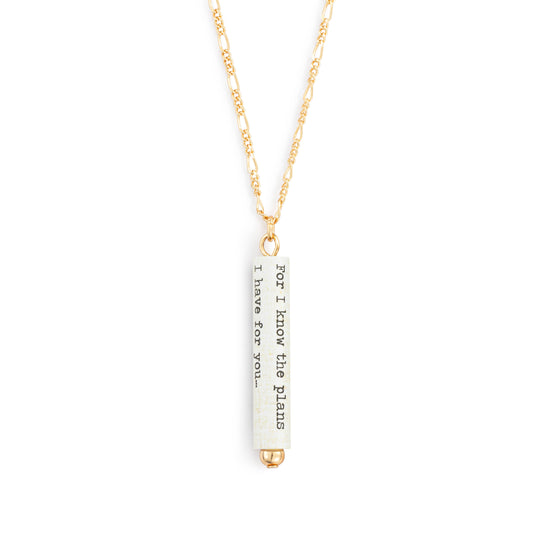 Hope and a Future Quote Necklace - 16in