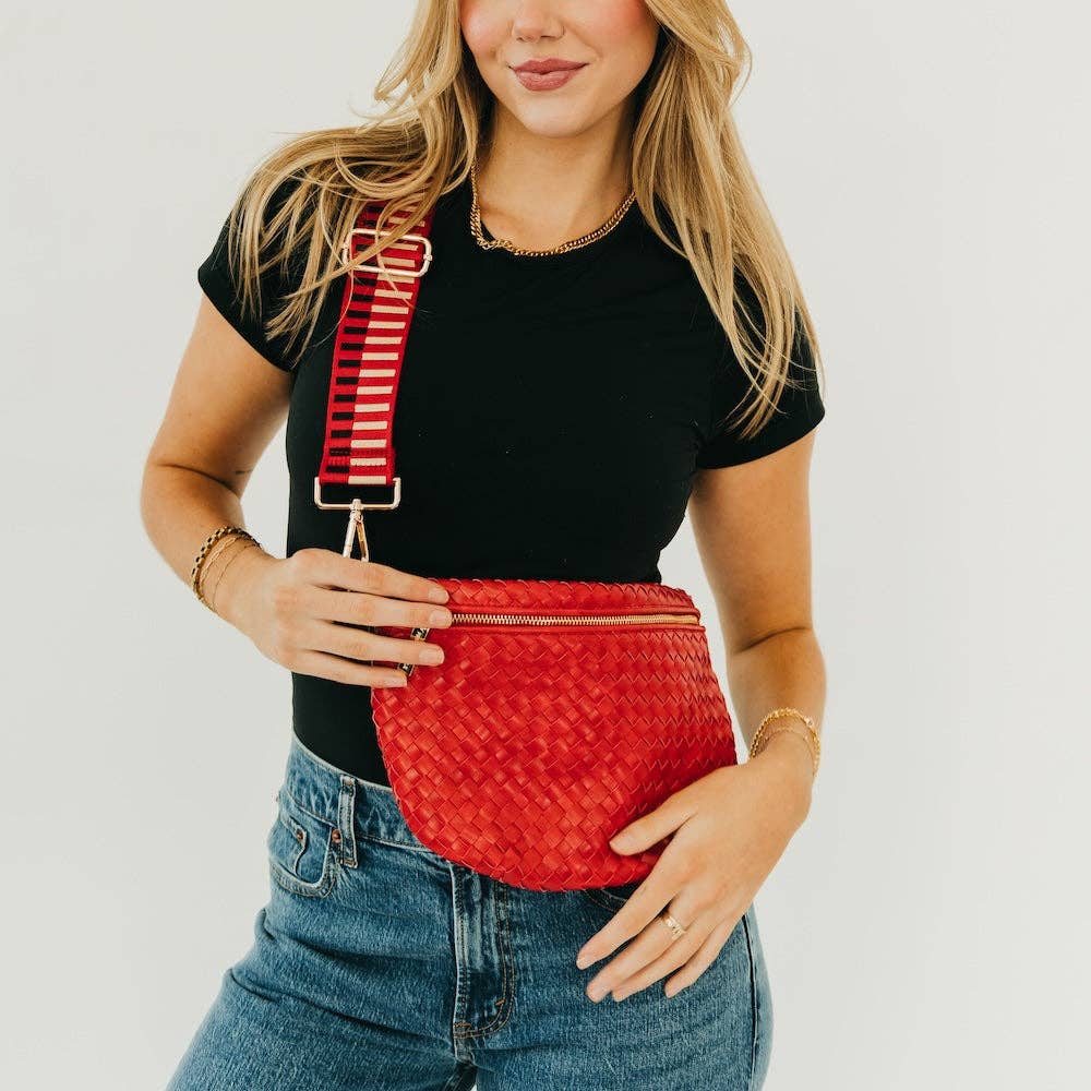 Westlyn Woven Bum Bag - TOP SELLER: Woven Checkered Coffee