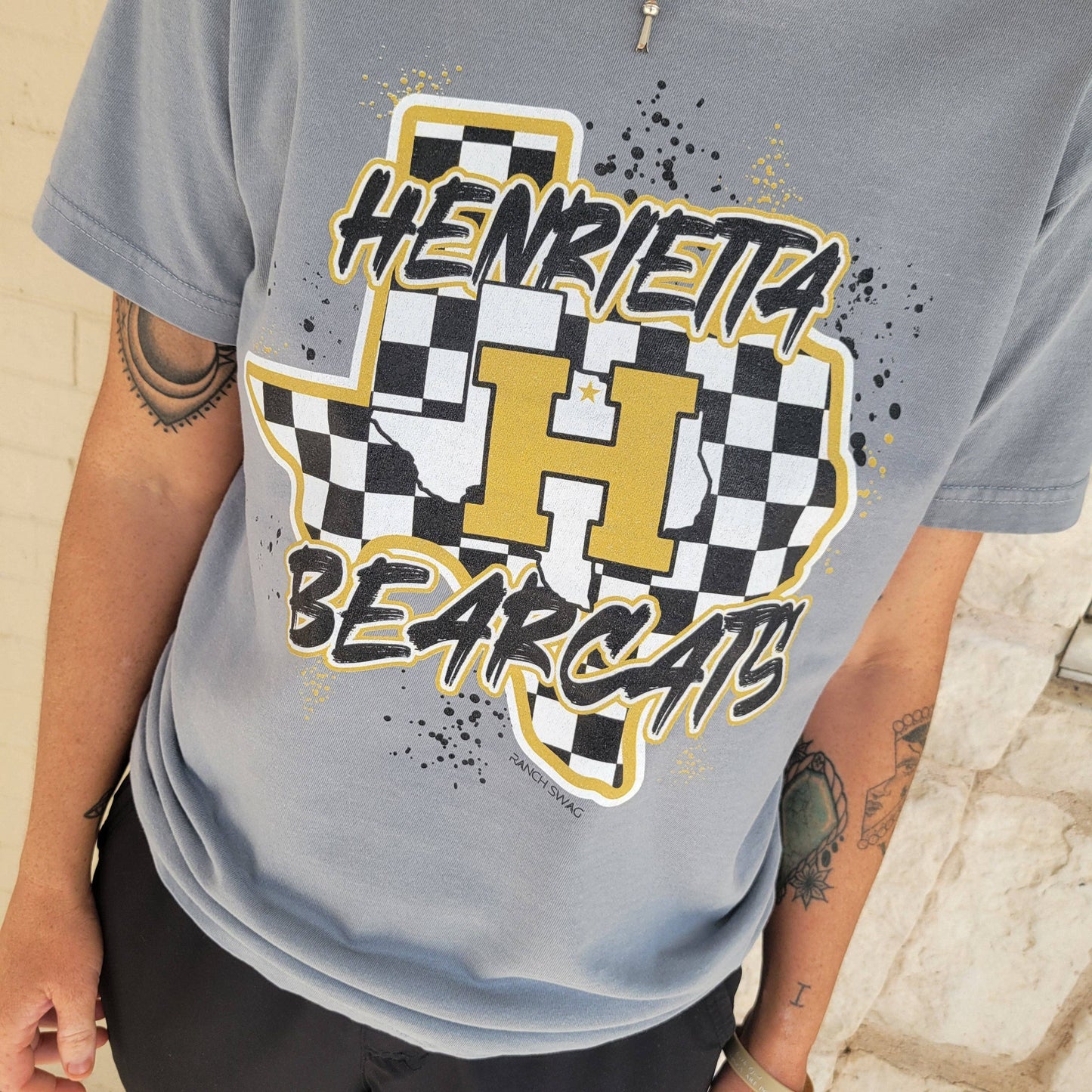 Checkered Hometown - Whitewright Tigers Graphic Tee: LAT Granite Heather Short Sleeve / Adult Medium