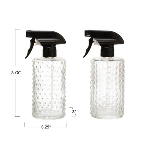 Embossed Glass Spray Bottle