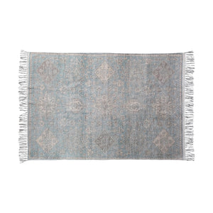 4' x 6' Cotton Chenille Distressed Print Rug w/ Fringe