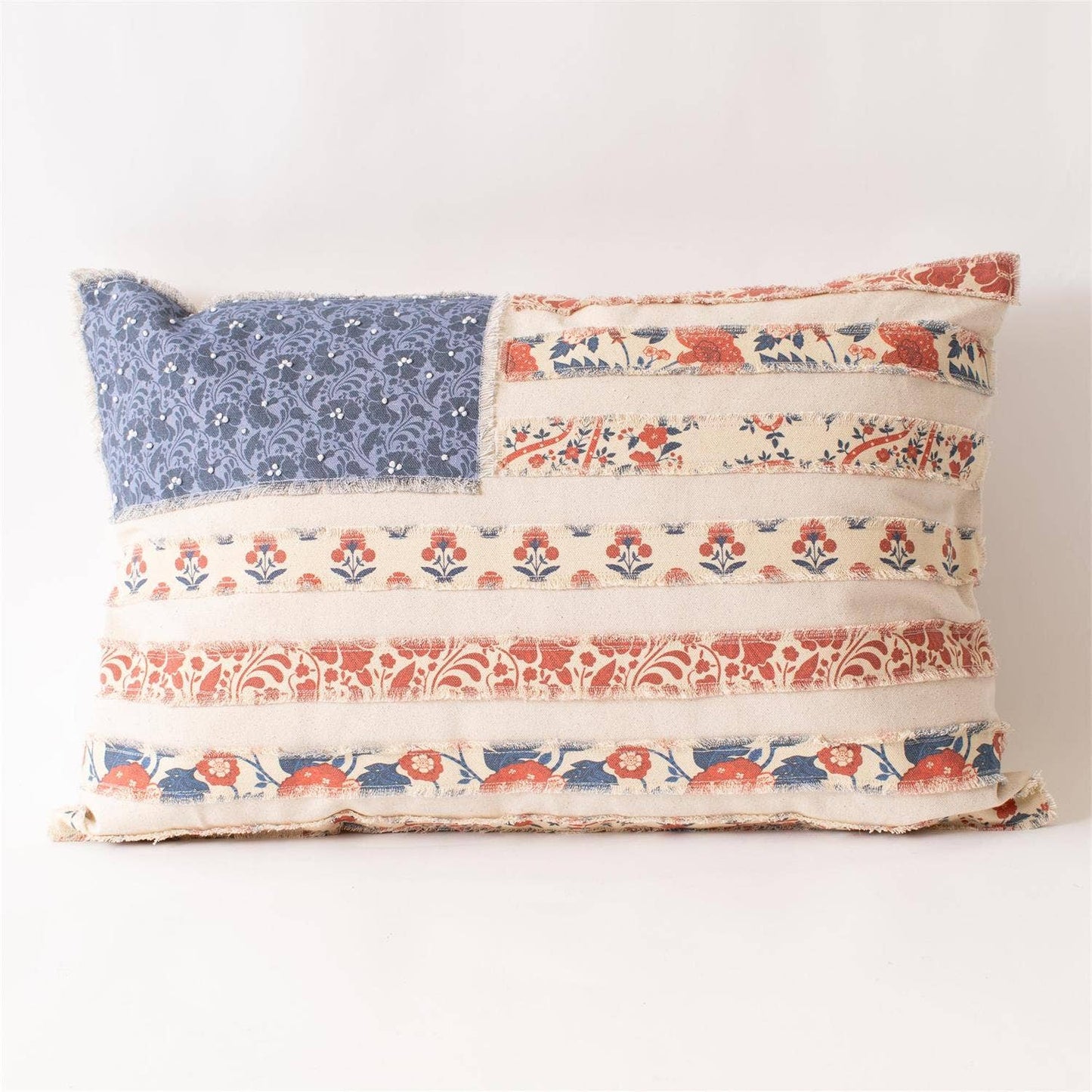 Patchwork American Flag Lumbar Pillow (Pk/02) | Patriotic