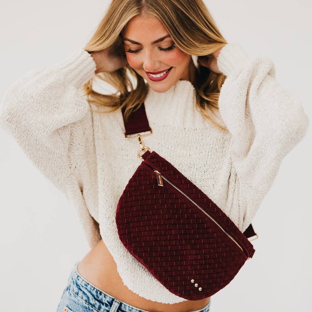Suede Westlyn Woven Bum Bag: Suede Taupe