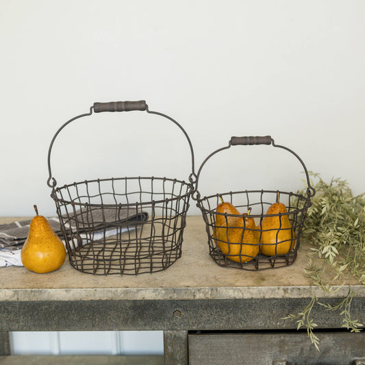 SET/ 2 WIRE BASKETS W/ HANDLE