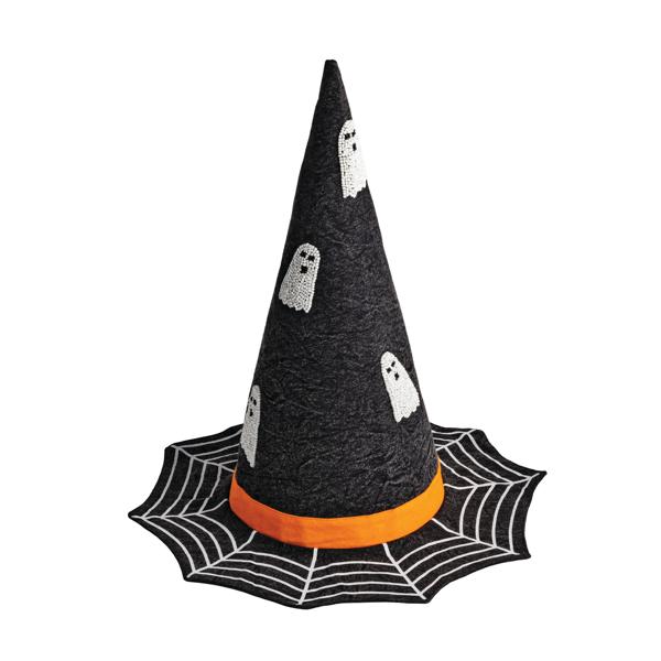 Large beaded witch hat sitter